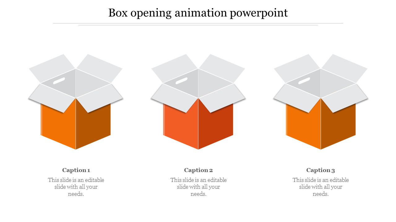 box opening animation powerpoint-Orange